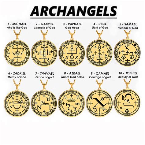 Archangel Michael Gabriel Raphael Uriel Samael Zedkiel Seal Amulet