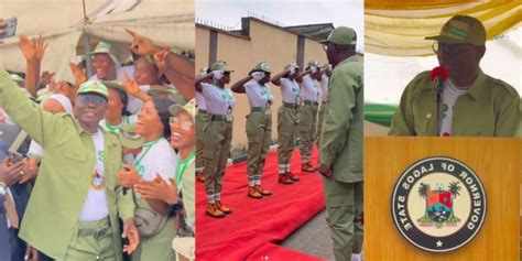 Video Sanwo Olu Rocks Nysc Uniform To Lagos Camp Gifts Each Corps