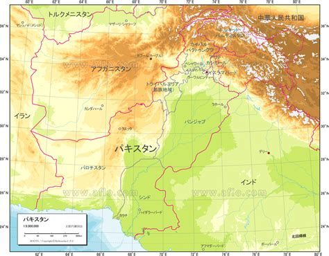 パキスタン 地勢図 ベクター地図素材のダウンロード販売 アフロモール