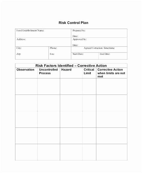 Quality Control Plan Template Excel