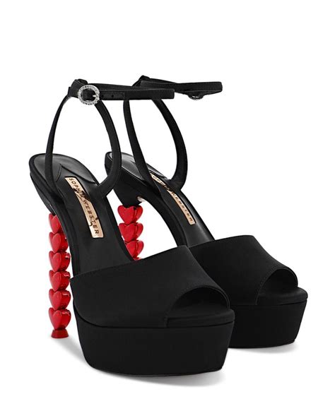 Sophia Webster Aphrodite Platform Heart Heel Sandals In Black Lyst