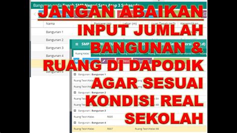 Cara Input Sarpras Bangunan Dan Ruang Di Dapodik Agar Sesuai Jumlah Real Sekolah Youtube