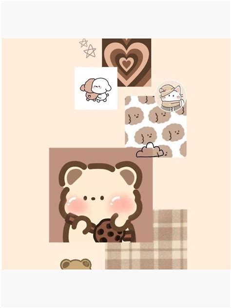 🔥 Free Download Cute Brown Bear Aesthetic Pin By Diririna Redbubble