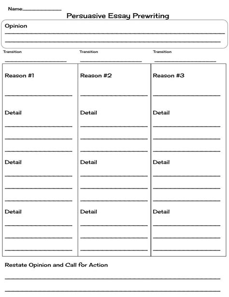 Free Printable Persuasive Writing Graphic Organizer