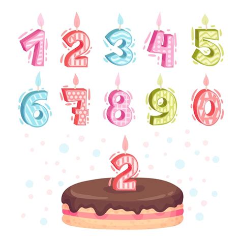 Premium Vector Birthday Number Candles As Festive Cake Decoration