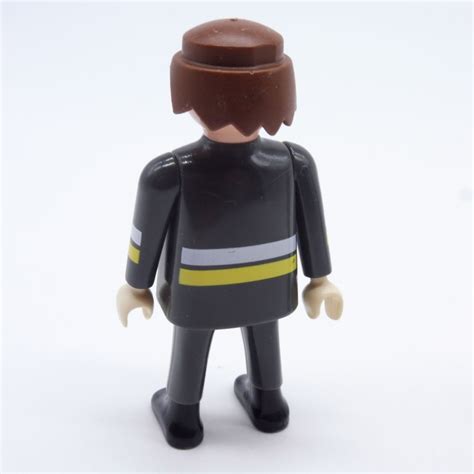 Playmobil Homme Pompier Gris Blanc Et Jaune