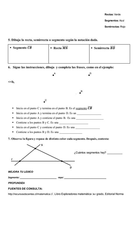 Rectas Semirrectas Y Segmentos Pdf