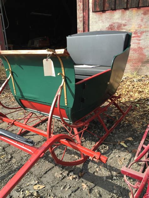 Restored Horse Drawn Antique Portland Cutter Sleigh Santa Sled With