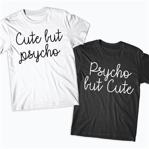 Best Friends Matching T Shirts Cute But Psycho Matching Tops Etsy