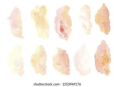 Watercolor Blobs Splashes Texture Set Stock Illustration