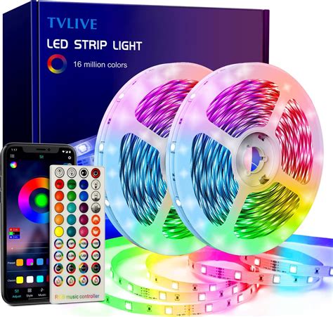 Tvlive Ruban Led M Bande Led Rgb Synchronisation Musicale Bluetooth