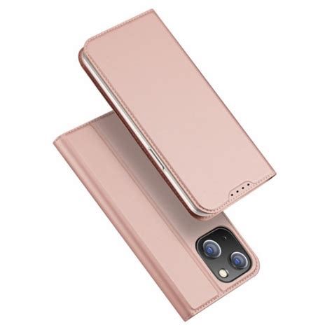 Dux Ducis Skin Pro Series Flip deksel iPhone 15 Roségull Mobildeksel