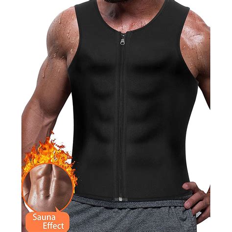 Mens Shapewear Zipper Slimming Belt Vest Hot Body Shaper Neoprene Waist