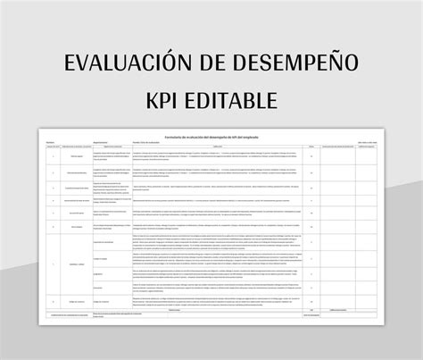 Plantilla de Formato Excel Formulario De Evaluación Del Desempeño De