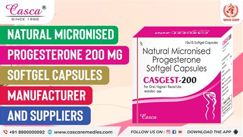 Natural Micronised Progesterone Mg Soft Gel Capsules Manufacturer