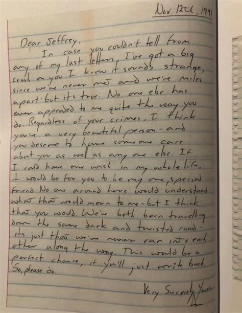 Some Letters Written To Jeffrey Dahmer In Prison From The Book Dear