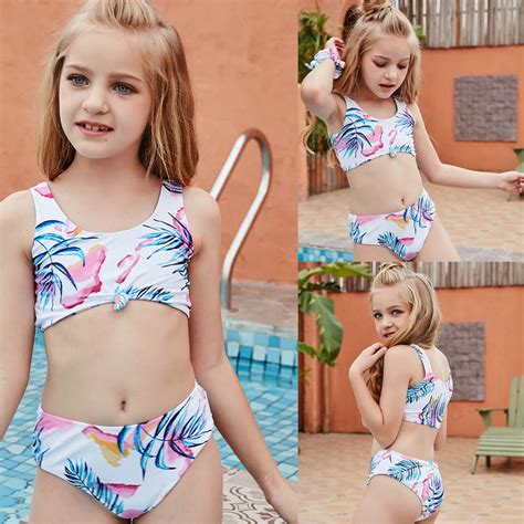 Uublik Summer Savings Girls Swimsuit Holiday Print Pattern Bikini Set