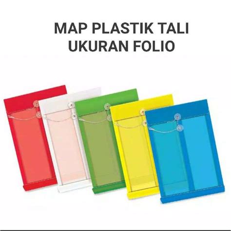 Jual Map Plastik Tali Folio Transparan Map Clear Holder Folio Di