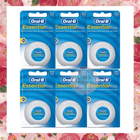 Oral B Essential Floss ไหมขัดฟัน 50 ม. * 6EA (พื้นฐาน / มิ้นท์ ...