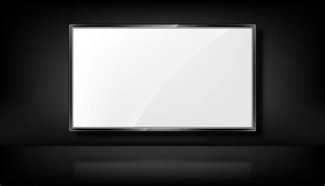 Premium Vector Tv On The Black Background Realistic Tv Screen Blank