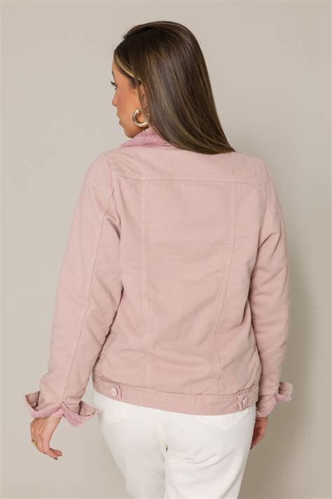 Jaqueta Sarja Forrada Tradicional Rosa Knoten Jeans