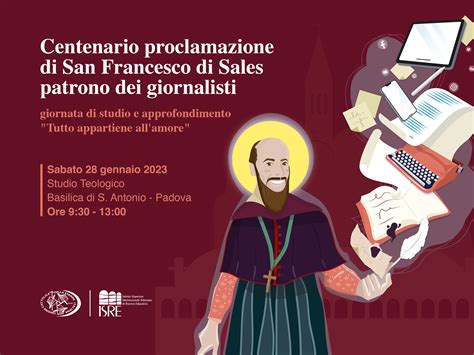 CENTENARIO DI PROCLAMAZIONE DI SAN FRANCESCO DI SALES PATRONO DEI