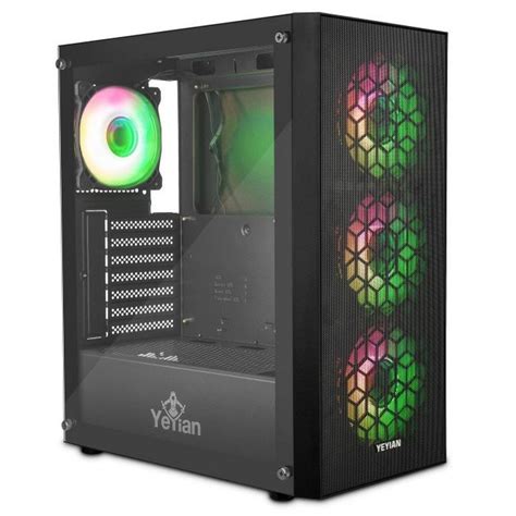 Yeyian Dragoon ARGB Midi Tower Cristal Templado USB 3 0 Negra