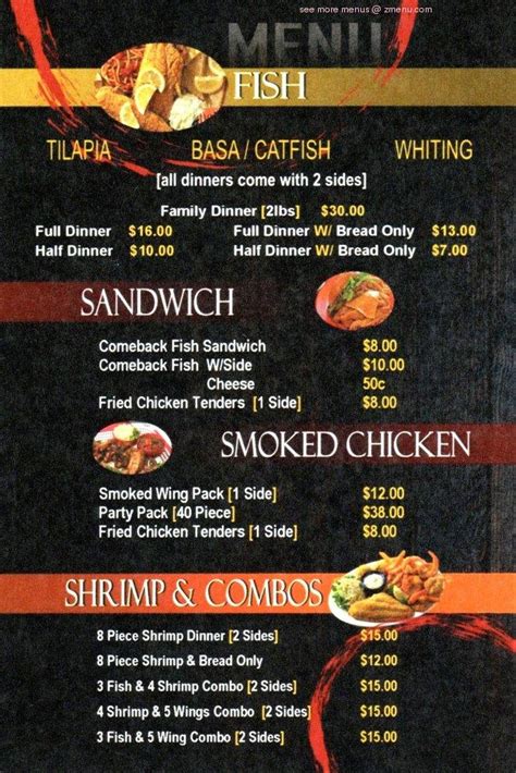 Menu At Lutfis Fried Fish Fast Food Shawnee