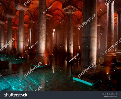 Basilica Cistern Yerebatan Sarnici Inside Landmarks Stock Photo