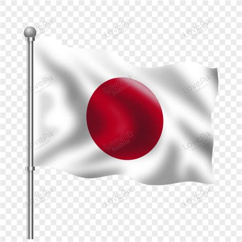 Bandeira Do Japão Acenando Em Um Fundo Transparente De Mastro PNG