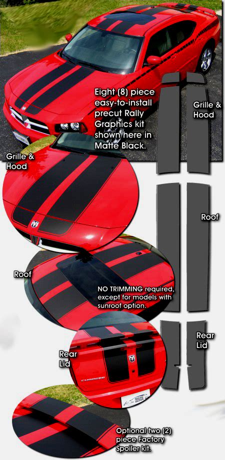 2006 2010 Dodge Charger Rally Stripe Graphic Kit Atd Ddgechrgrgrph5