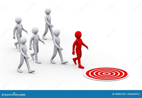 3d Unique Leadership Moving Toward Target Stock Illustration Image