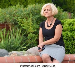 Mature Blonde Woman Garden Many Other Stock Photo 210310186 Shutterstock