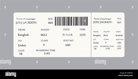 Vector Image Of Airline Boarding Pass Ticket With Qr2 Code Vector Illustration Stock Vector