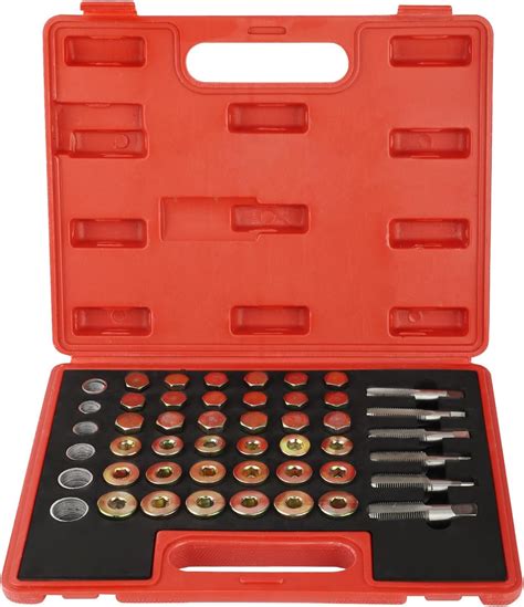 Holdfiturn Oil Pan Thread Repair Kit 114pcs Sump Gearbox Drain Plug