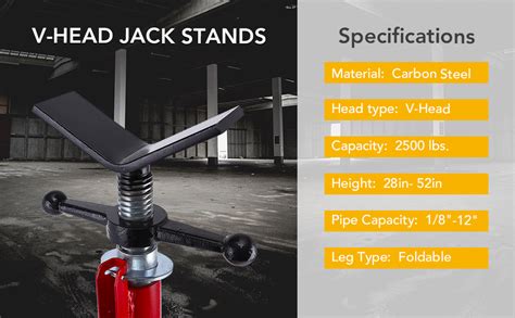 Amazon Pioneerworks V Head Pipe Jack Stand In Adjustable