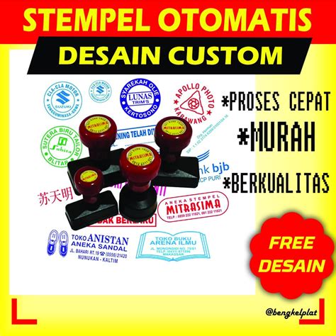 Jual Stempel Flash Otomatis Warna Custom Nama Toko Logo Sekolah Lembaga