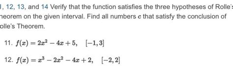 [answered] 1 12 13 And 14 Verify That The Function Satisfies The Three