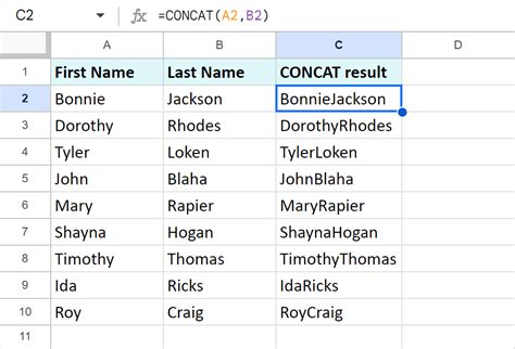 How To Use Concatenate Function In Google Sheets