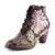 Johnature Women Boots Genuine Leather Embroidery Cloth Women Shoes Zip