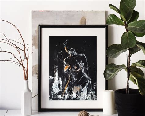 Original Nudeart Woman Black White Fine Art Nude Nudeart Original Painting Curvy Woman