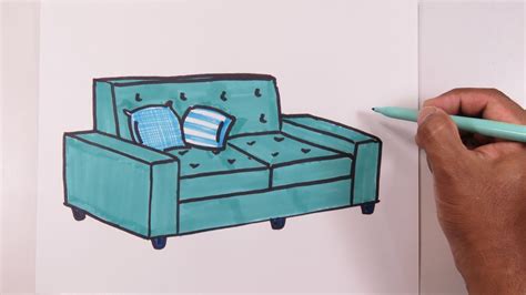 Learn How To Easily Draw A Sofa Youtube