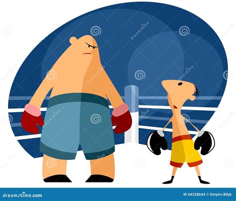 Muscular Boxers Fighting In Boxing Ring Vector Illustration