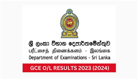 GCE O L Results 2023 2024 Doenets Lk Department Of Examinations