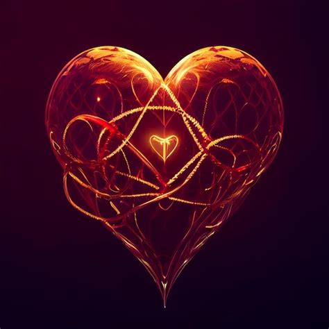 Premium Ai Image A Heart With A Atom Inside It