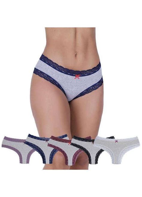 Kit Calcinhas Boneca Algodão Concept Lingerie Multicolorido Multicores Concept Lingerie Oficial