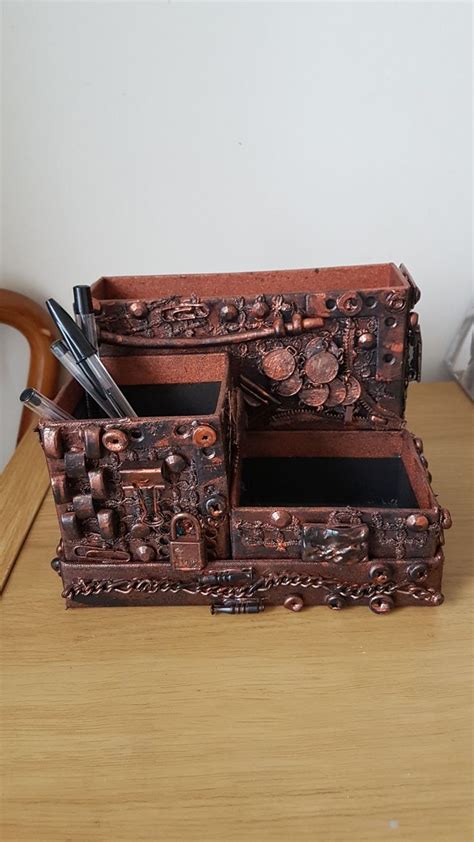 Steampunk Desk Organiser Steampunk Diy Crafts Steampunk Mixed Media