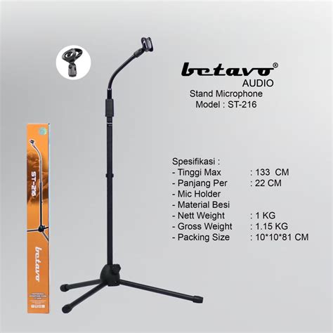 Jual Stand Mic Betavo St Stand Microphone Shopee Indonesia