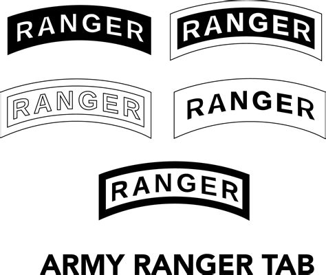 ARMY RANGER TAB VECTOR FILE Black white vector outline or li | Inspire ...