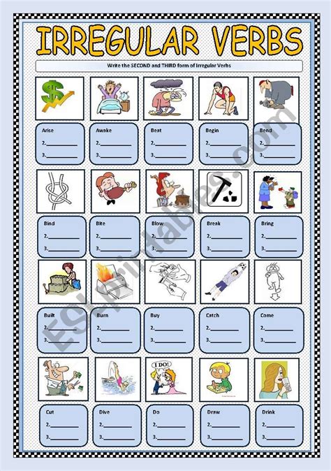 Irregular Verbs Activity Esl Worksheet By Xyzzyx